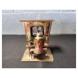Vtg Copper & Brass Piano Man Music Box