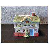 Vtg Ceramic Lighted Christmas Village Tavern