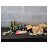 Box of Christmas Village Accessories & More
