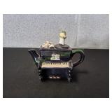 Vtg Ceramic Mini Black Piano Teapot