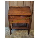 Vtg Oak Drip-Front Desk