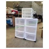 (2) 3-Drawer Storage Towers & More