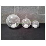 Evergreen LED Glass Cubes Spheres, 3pc