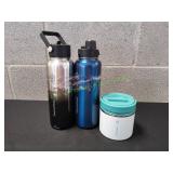 (2)ThermoFlask Water Bottles & (1) Food Jar
