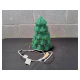 Vtg Melted Plastic Bead Tabletop Christmas Tree