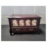 Vtg Wood Jewelry Music Box