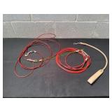 Leather Dog Lead w/ (2) Tie-Out Cables