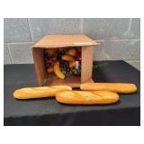 Box of Decorative Faux Fruits & Breads