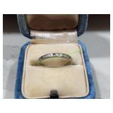 Vtg 18K White Gold Art Deco Diamond Band