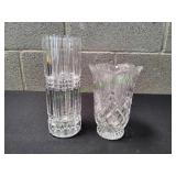 (2) Vtg Pressed Glass Vases