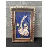 Vtg Framed Seashell Folk Art