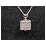 Vtg 24' Sterling Sliver Dangle Pendant Necklace