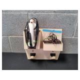 Vtg Wall Mounted  Iron Holder w/ Clothes Iron