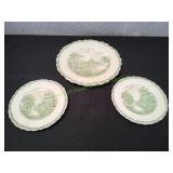 (3) Countryside Old Hall Ivory Ware Plates