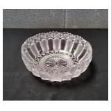 Vtg 9' Lead Crystal Frosted Panel Centerpiece