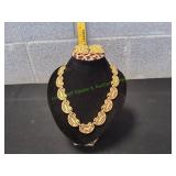 Vtg Waffle Friendship Necklace & Earring Set