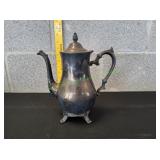 Vtg Footed Silver-Plated Coffee Pot