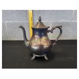 Vtg Footed Silver-Plated Teapot