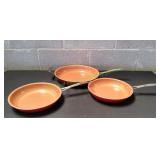 (3) Gotham Steel Cooper Skillets