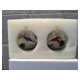 (2)Hand Blown Glass Color Changing Ornaments