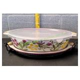 Temptations Butterfly Garden Oval Casserole Set
