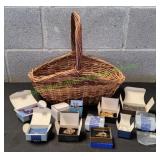 Lot of Avon Jewelry in Wicker Basket