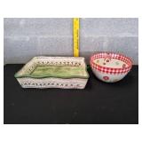Temp-tations Tapestry Baking Dish & Gingham Bowl