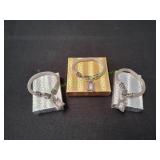 (3)Silver-Tone Mesh Tube Bracelet w/ Photo Charms