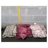 (3) Fleece Throw Blankets