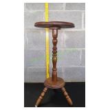 Vtg Wood Pedestal Plant Stand