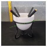 Ceramic Chocolate Fondue Set w/ Dipping Forks