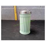 Vtg Ribbed Jadeite Green Glass Sugar Dispenser