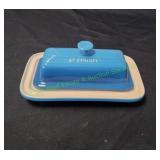 Le Creuset Blue Ceramic Butter Dish w/ Lid