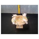 Vtg Pedestal Marble Bird Bath