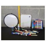 (2) Dry Erase Boards w/ Markers, Erasers & More