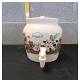 Ceramic Farm Scene Beverage Crock
