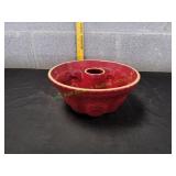 10" Paula Dean Red Stoneware Rooster Bundt Pan