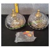 (2)Swirl Glass Flush Mount Ceiling Light Fixtures