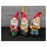 (3) 12" Gnome Yard Statues
