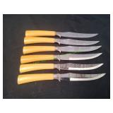 (6) Vtg MCM E Parker & Sons Steak Knives