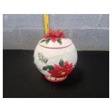 Vtg BICO 3D Poinsettia Holiday Cookie Jar