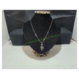 Vtg Silver-Tone Treble Clef Note Pendant Necklace