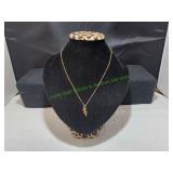Gold-Tone Cross Intertwined Treble Clef Pendant