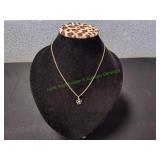 Vtg Gold-Tone Floral Pendant Necklace