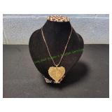 Vtg Gold-Tone Aspen Leaf Pendant Necklace