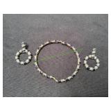Blue & Silver-Tone Wrapped Geometric Jewelry Set
