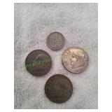 (3) 1971 Mexican One Peso & (1) 5 Centavos