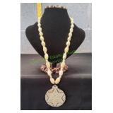 Vtg Mother of Pearl Star of David Pendant