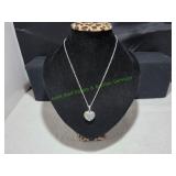 Vtg Silver-Tone Multi-Colored Rhinestone Heart