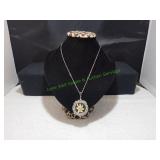 Vtg Silver-Tone Edelweiss Pendant